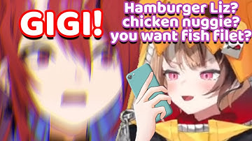 Liz Fighting for Her Life While Gigi Ordering Food in the Corner (Hololive)