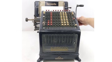 Antique Burroughs Adding Machine High Keyboard Beveled Glass Sides Vintage