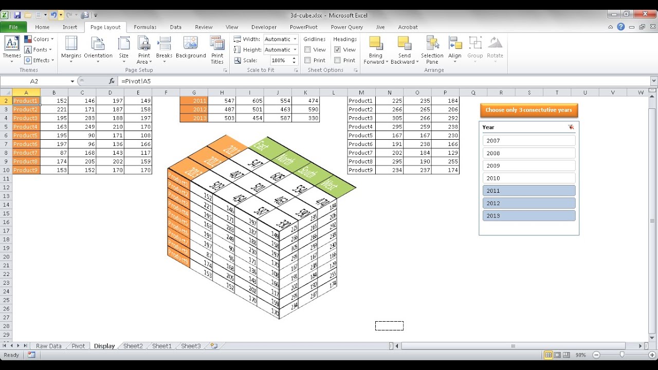 Cube Chart Excel