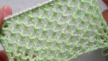 Super easy only 4 rows repeat lace stitch knitting pattern.