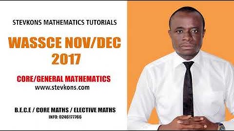 WASSCE NOV/DEC 2017