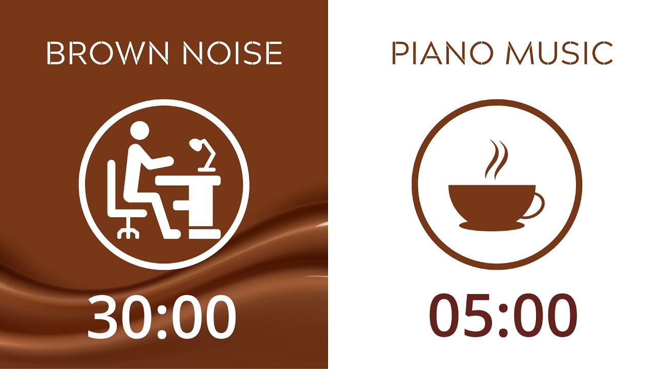 30/5 Pomodoro Timer with Brown Noise 🎧 3 Hours of Deep Focus ...