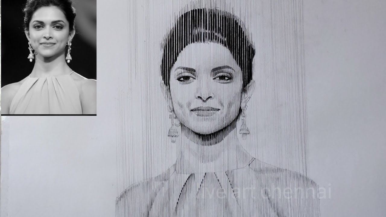 Deepika Padukone Pencil Drawing Video | Live Art Chennai
