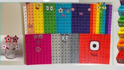 Build Numberblocks 10 times table10-100from MathLink Cubes 넘버블럭스 만들기  マスリンク ナンバーブロックス數字方塊積木九九乘法10的乘法