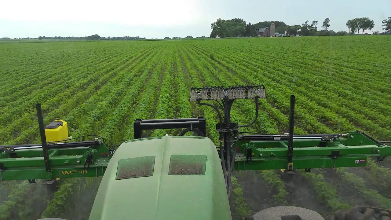 Spraying soybeans with 40 foot front mount sprayer YouTube