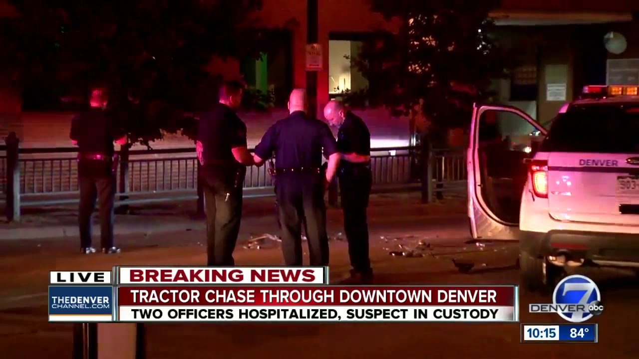 John Deere tractor leads police on a chase through downtown Denver ...