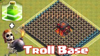 Clash Of Clans "CHAMP TROLL BASE" (Wallbreakers and jump spells)