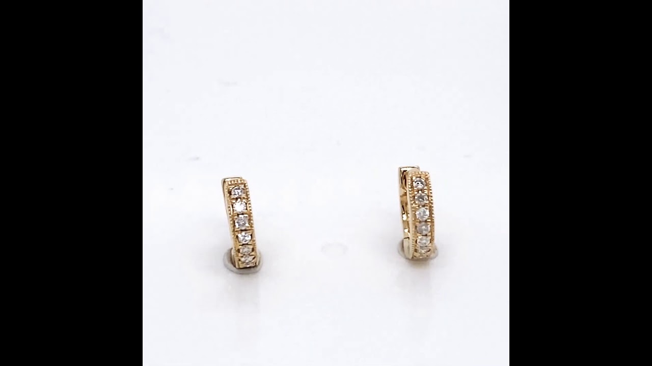 14kt yellow gold diamond earrings
