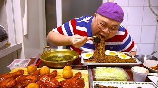 고아재!이번 설날엔 단촐하게..│짜장라면 & 로스핀 닭다리치킨 먹방 Mukbang Eatingshow [Black bean Ramen,Spicy Chicken Drumsticks]