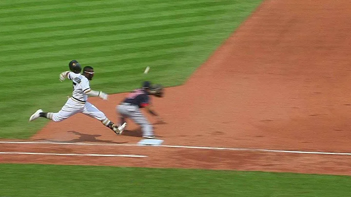 CLE@PIT: Indians challenge safe call at first in 7th