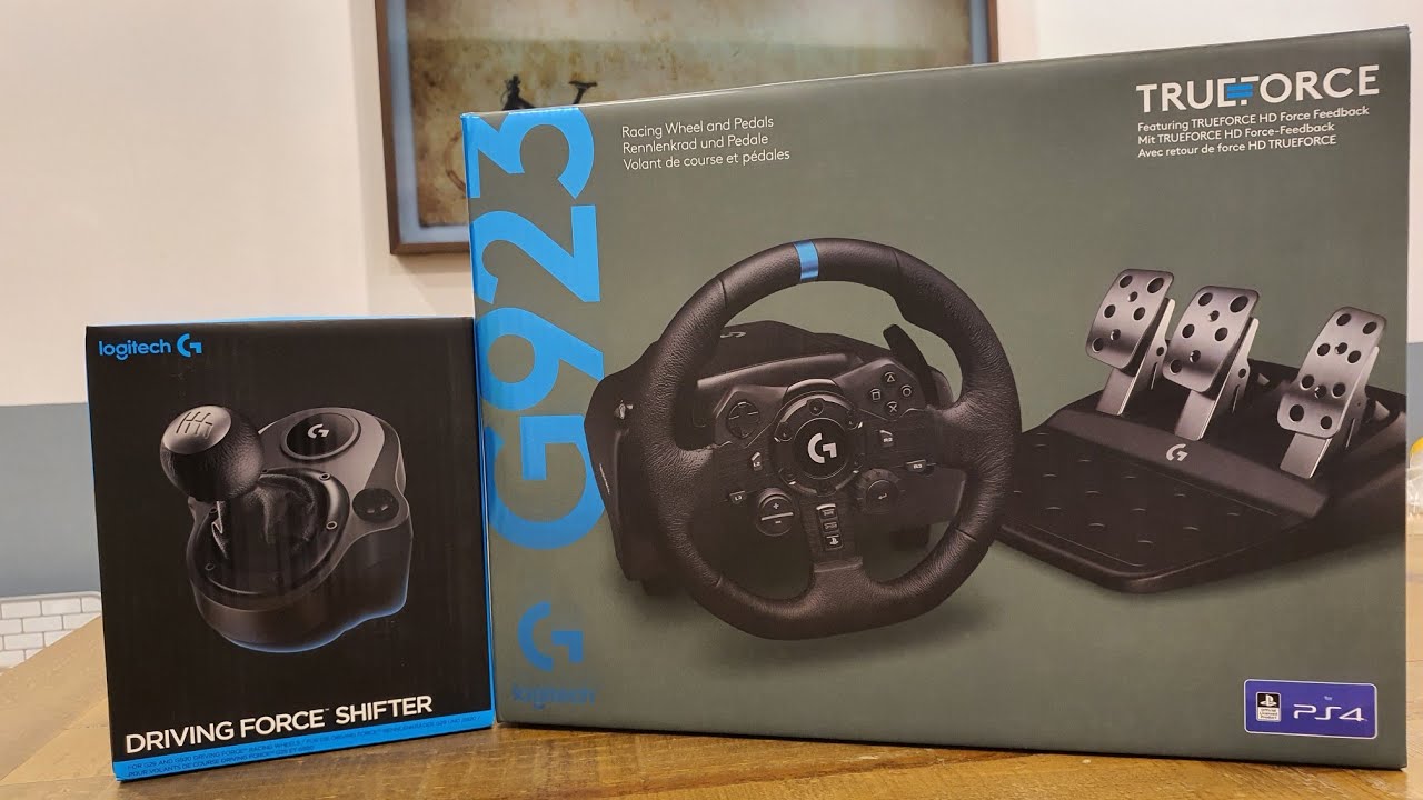 Logitech G923 TrueForce Steering Wheel / Pedals, Driving Force Shifter  Unboxing 