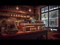 White Snow  at Coffee Shop Ambience - Snowfall on Window &amp; Jazz Relaxing Music for Cozy Evenings