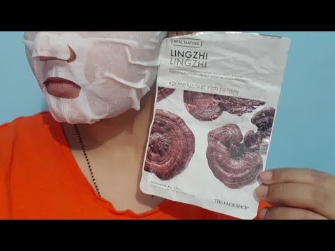 The face shop real nature LINGZHI sheet mask review, super hydrating sheet mask for dry skin
