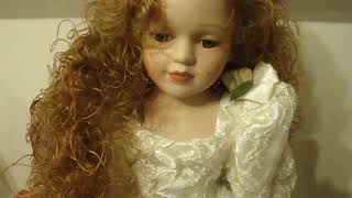 thrifting find  red head bride doll  vintage winter
