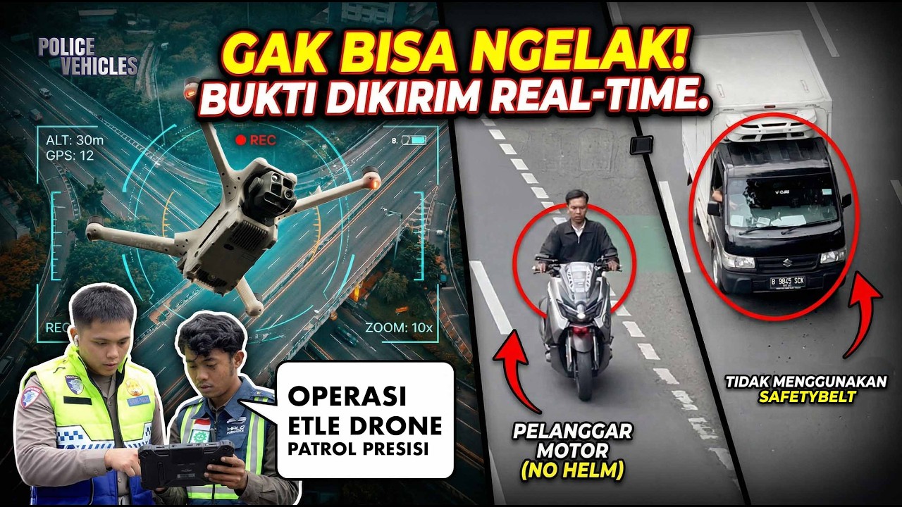 TERCIDUK DARI LANGIT! 🚁 Pelanggar Gak Bisa Ngelak, ETLE Drone Korlantas Pantau Sampai ke Blind Spot!