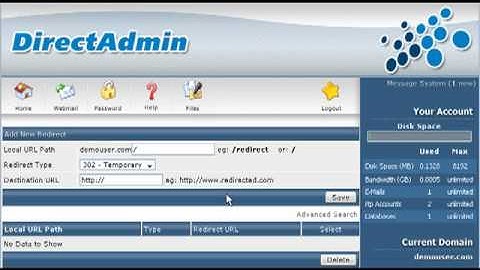 วิธีการเซ็ต Redirect บน Directadmin By Howto.in.th