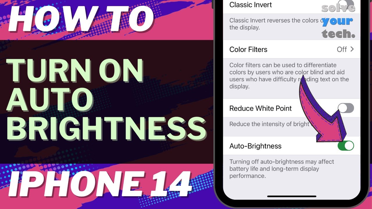 How to Turn On Auto Brightness on iPhone 14