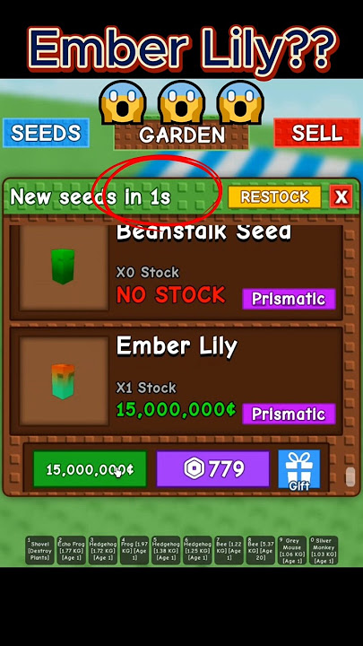 EMBER LILY ON THE STOCK. JUST IN TIME! #roblox #growagarden #robloxedit