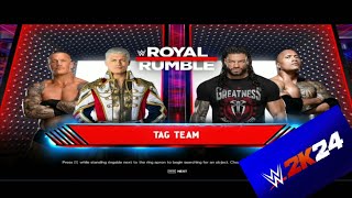 FULL MATCH - ROMAN REIGNS THE ROCK VS CODY RHODES  RANDY ORTON TAG TEAM ELIMINATION MATCH | WWE 2k24