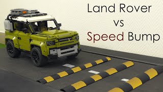 Land Rover Defender VS Massive Speed Bumps / Cars vs Treadmill Lego Technic CRASH 42110