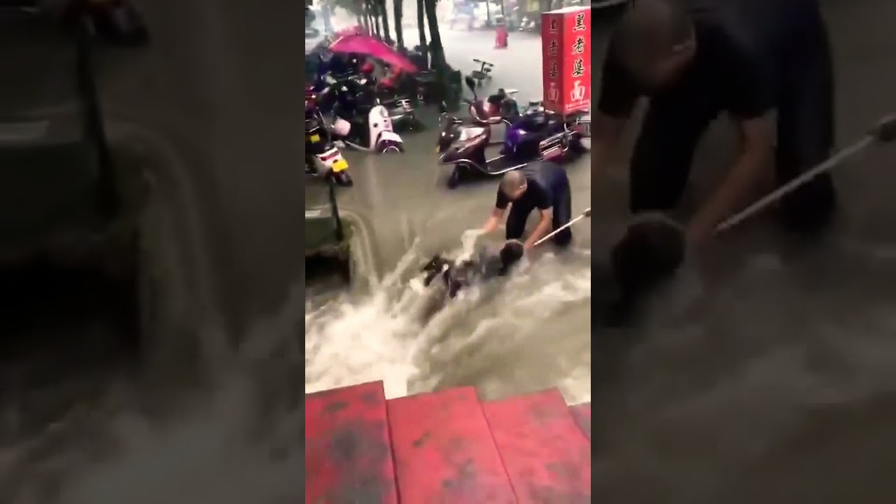 Scenes of devastation caused by 696.8 mm of rain in 48 hours in Zhengzhou, Hainan Province, China.