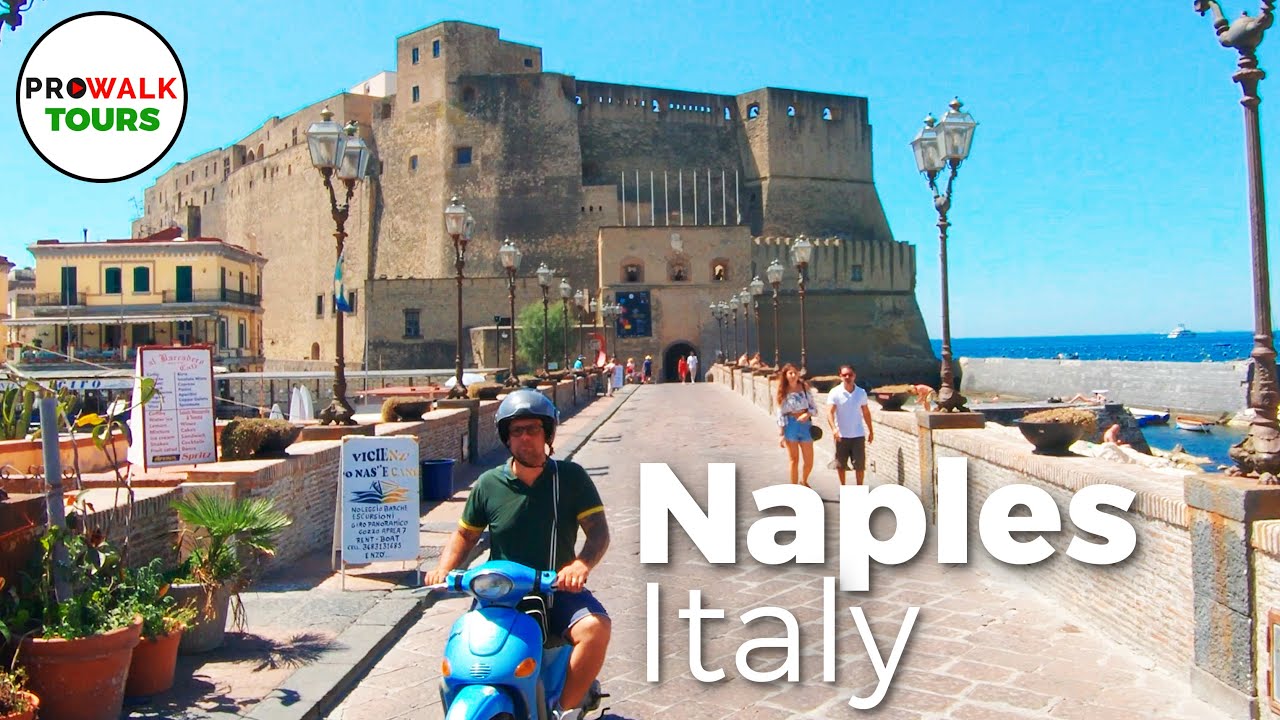 Naples, Italia | Quartiere Santa Lucia | Tour a Piedi 4K