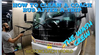 Cleaning a Coach bus after a trip | The Wash Crew