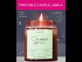 Hand Poured Soy Candle Label Design Packaging | Square Candle Label Sticker Template