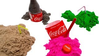 Diy How To Make Black Kinetic Sand Coca Cola Learn Colors With Play-Doh