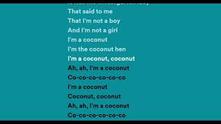 Im a coconut lyrics Resimi