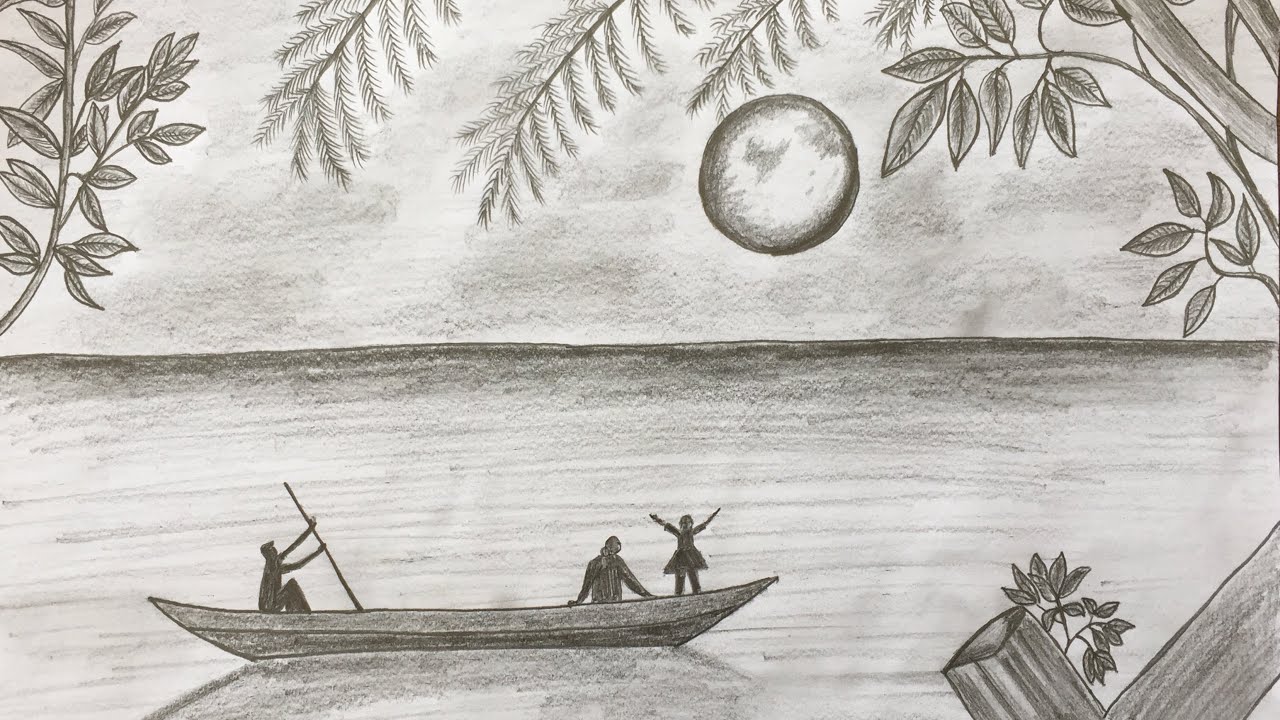 Featured image of post How To Draw Moonlight Night With Pencil Step By Step : I used marko fisher gold 12 b pencil in this drawing.