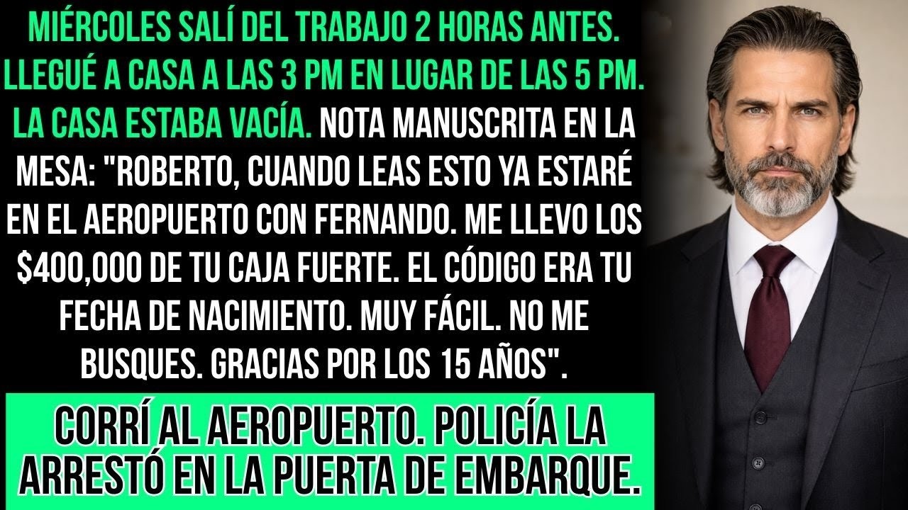 Llegué Temprano Del Trabajo  Encontré Nota En La Mesa  'Roberto, Cuando Leas Esto Ya Estaré En