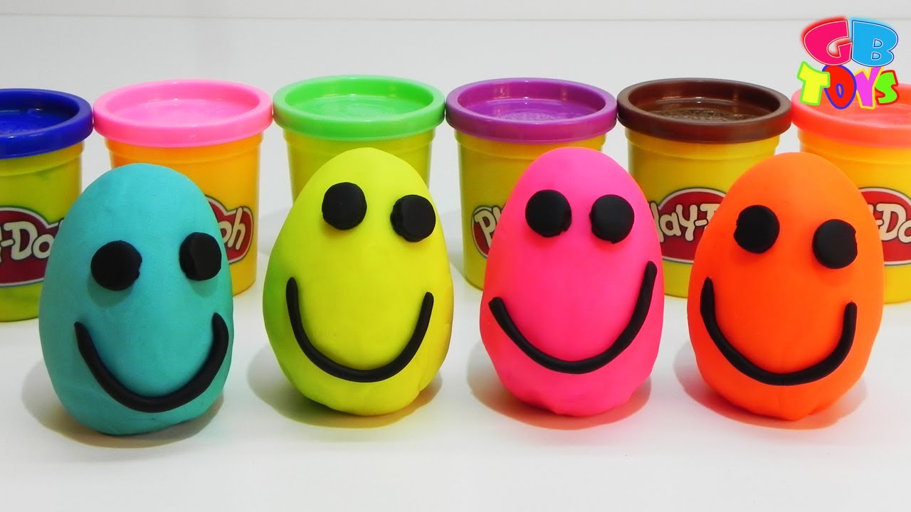 Смайлики Плей До яйца Киндер Сюрприз Смурфики