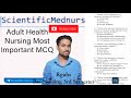 Rguhs 10 Most Important MCQ On Adult Health Nursing || 3rd Semester Bsc Nursing