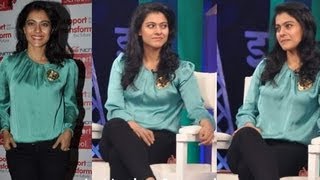 Kajol In Green Silk Top & Black Denims
