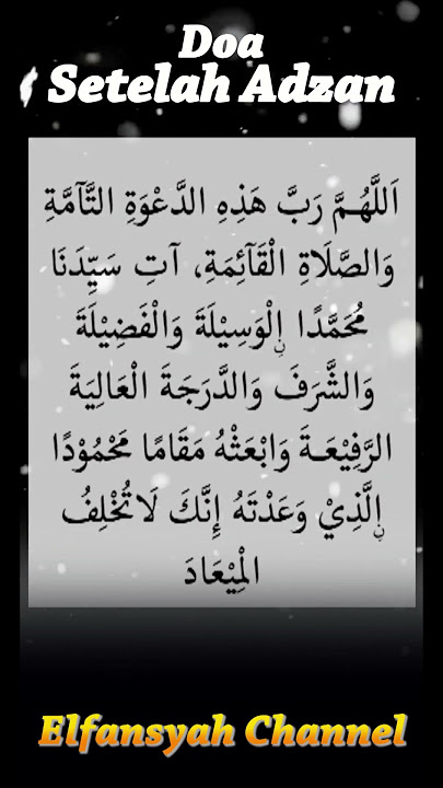 Doa Setelah Adzan FULL