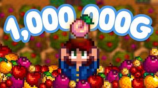 How I made 1 Million Gold in Stardew Valley with ONLY Fruit from Fruit Trees