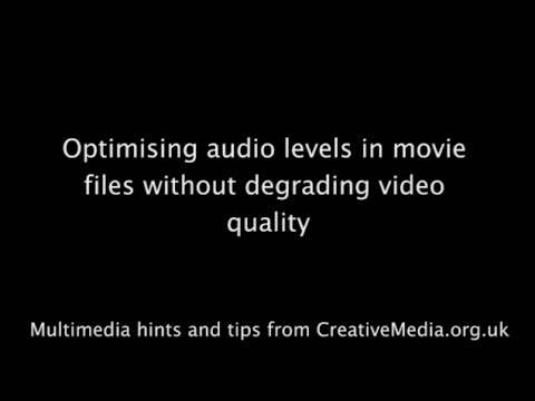 Optimising audio in movie files without degrading video quality, using Quicktime Pro. video to gif