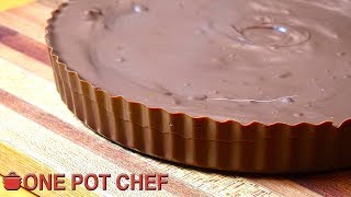 GIANT Chocolate Peanut Butter Cup! | One Pot Chef