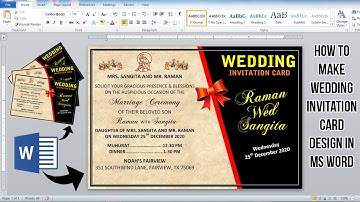 Ms word Tutorial | How to make Wedding Invitation card design in ms word | invitation card design