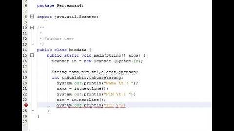 Pemrograman Java-Menghitung umur dari Tahun sekarang di Kurang Tahun Lahir.