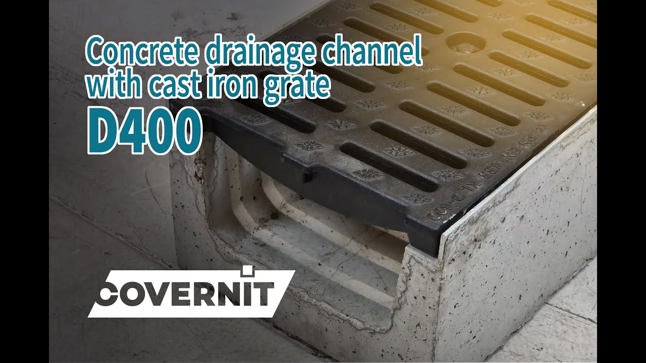 Concrete drainage channel D400 with cast iron grate