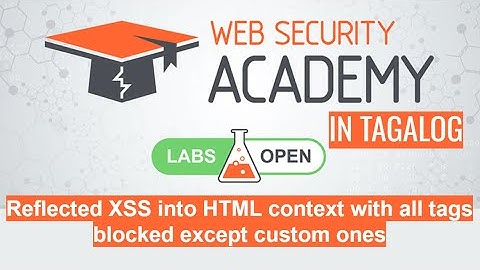 Reflected XSS into HTML context with all tags blocked except custom ones | Portswigger Academy
