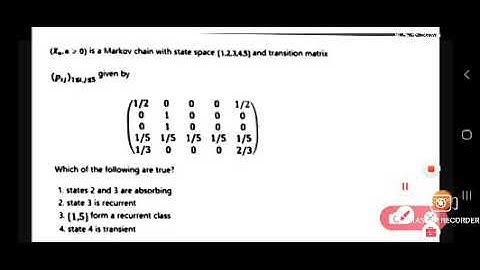 MARKOV CHAIN CSIR NET 30 NOVEMBER 2020