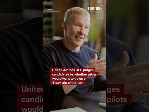 United Airlines CEO judges candidates by whether pilots would want to go on a 4-day trip with them