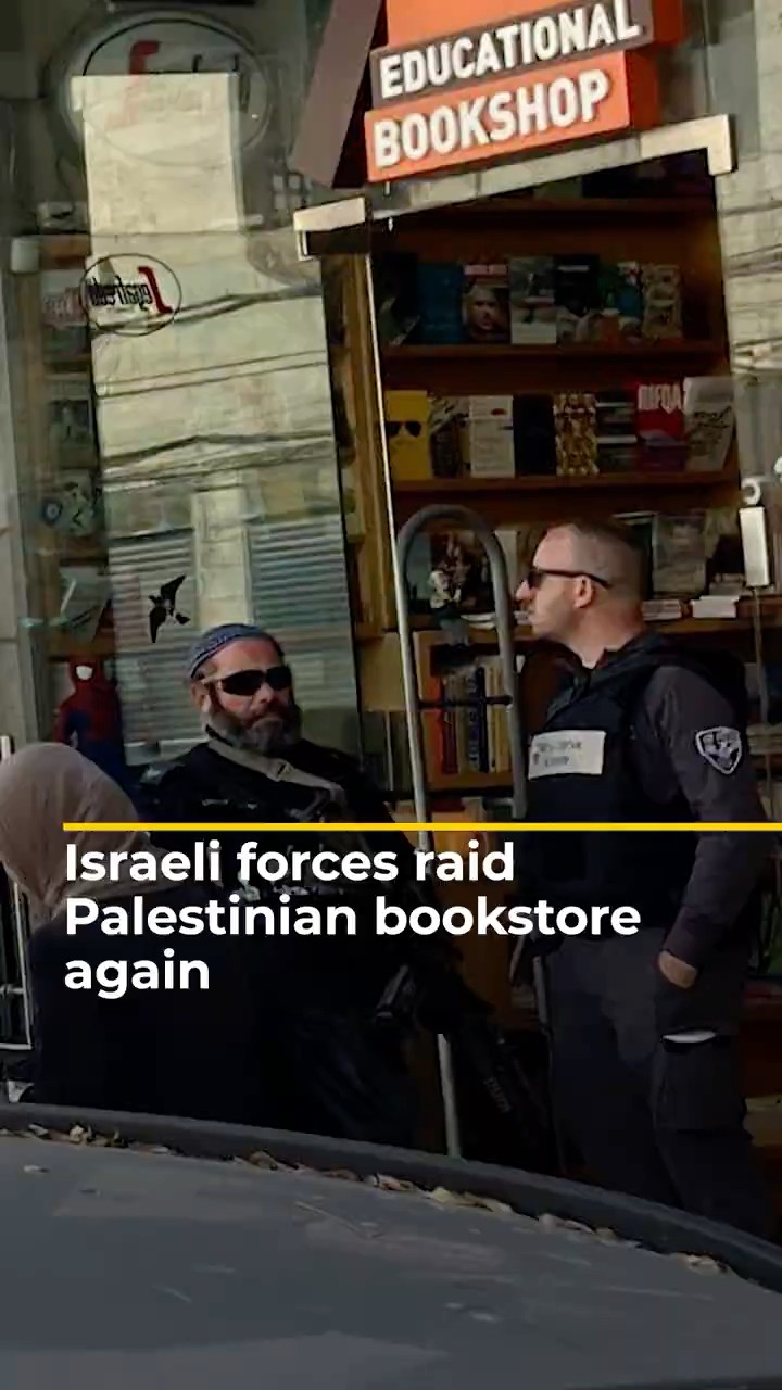 Israeli forces raid Palestinian bookstore again and seize ‘inciting’ books | AJ #shorts