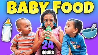I only ate BABY food for 24 HOURS challenge!!!