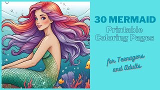 30 Mermaid Printable Coloring Pages