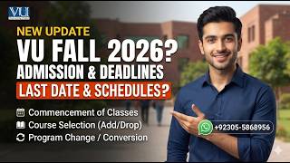 Details VU Course Selection & Admission Changed 😱👇 #vuupdates #fall2026 News