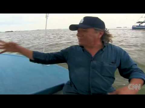 Actor Edward James Olmos takes Anderson Cooper out on his boat in the Gulf